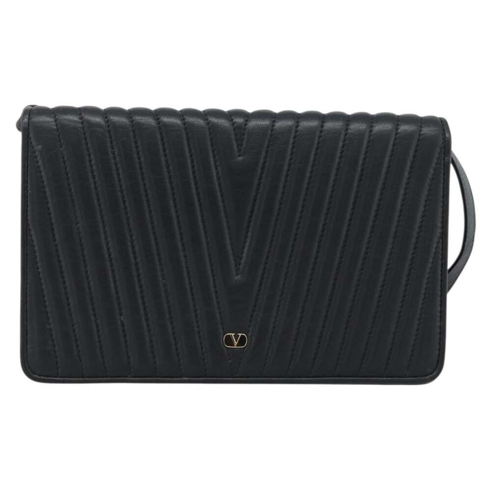 Valentino Leather Rockstud Shoulder Bag Black